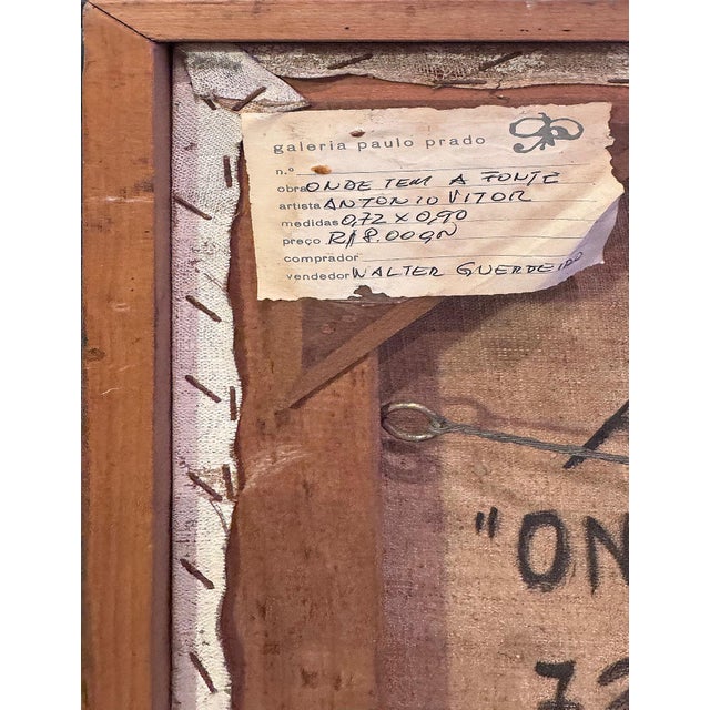 Vintage Abstract Oil Painting by Brazilian Artist Antonio Vitor, 1987 For Sale - Image 10 of 10