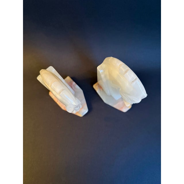 Pair of Vintage White Onyx Stone Horse Bookends For Sale - Image 10 of 10