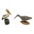 Vintage Folk Art Hand-Carved Wood Shorebird & Pelican Sculptures - Pair For Sale