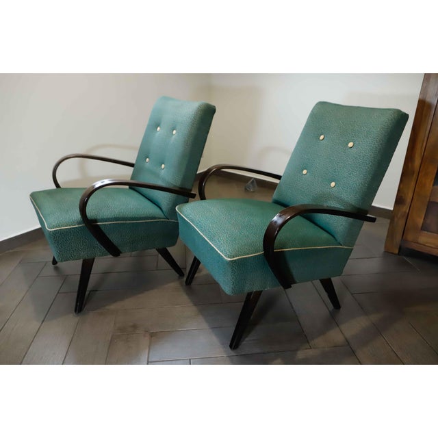 Wood Vintage Lounge Chairs by Jaroslav Šmídek, 1960s, Set of 2 For Sale - Image 7 of 14