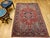 Red Antique Persian Heriz Serapi Rug, Hand-Knotted Wool, Geometric Pattern, Brick-Red & Blue, 5x7 For Sale - Image 8 of 18