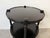1960s Hollywood Regency Black Ebonized Three-Tier Side Table on Brass Casters For Sale - Image 9 of 12