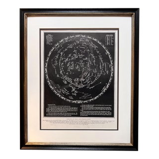 Vintage Constellation Star Map Framed - Authentic Vintage 1940s Print For Sale