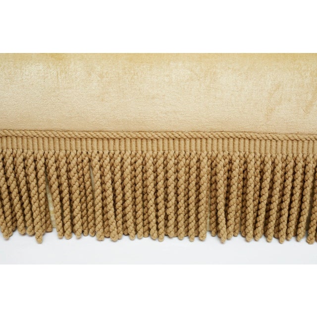 1980s Michael Taylor Yellow Sofa with Fringe For Sale - Image 5 of 9