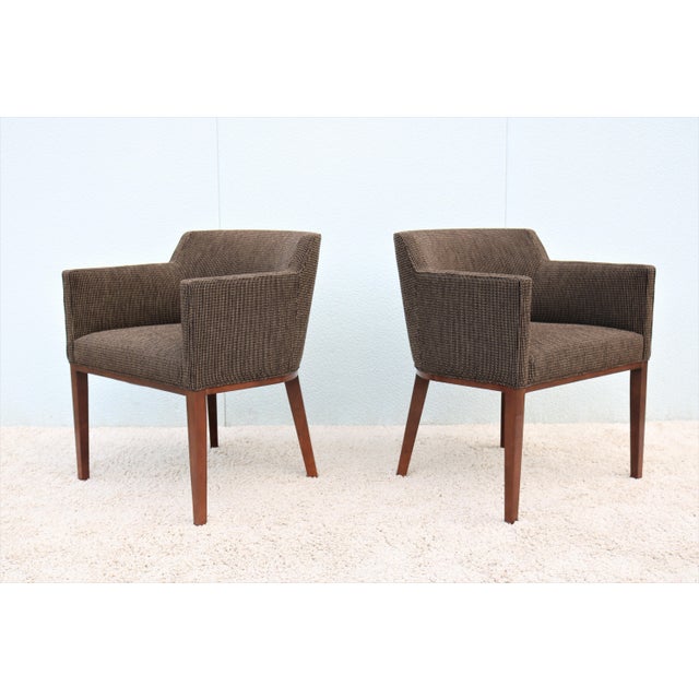 Modern Douglas Levine For Bright Chair Brown Eno Arm Chairs A Pair Chairish