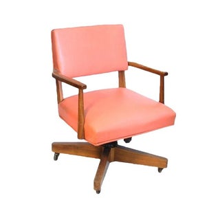 Vintage Coral Desk Chair For Sale