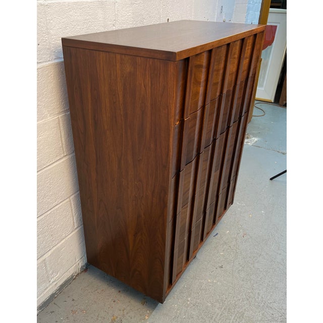 Mid-Century Brutalist Walnut Highboy Dresser by Lane For Sale In New York - Image 6 of 15