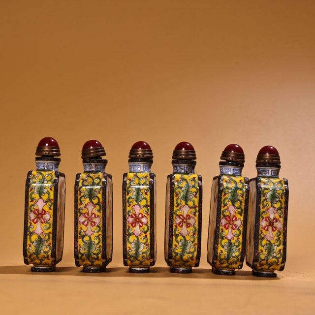 Asian Set of 6 Antique Cloisonné Enamel Zodiac Snuff Bottles, 480g Total, 12 Designs For Sale - Image 3 of 10