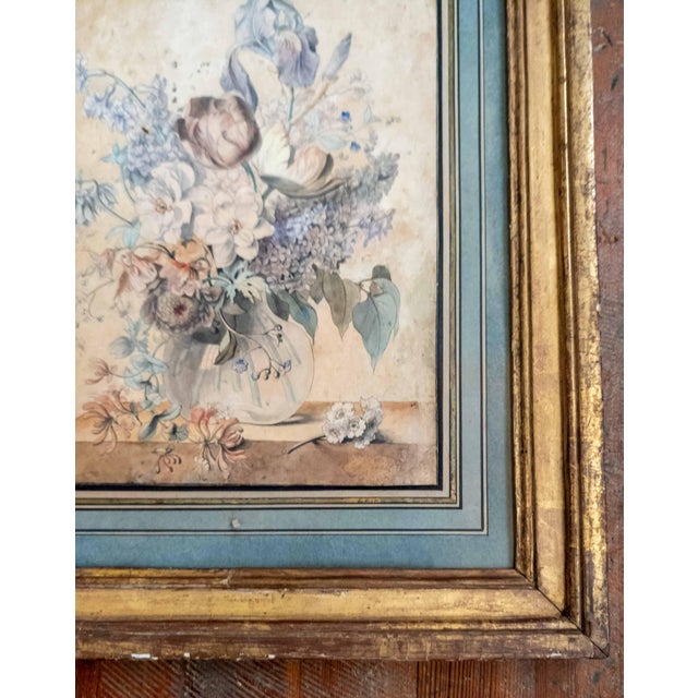 18th C. French or Dutch School Still Life Watercolor Painting of Floral Bouquet For Sale In New York - Image 6 of 18