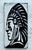 This vintage Native American painting oil on wood offers a striking and bold monochromatic design, featuring the profile...