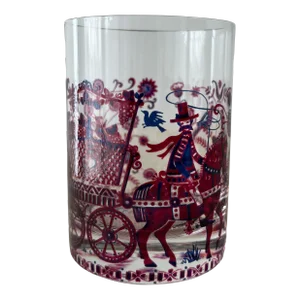 Vintage 1970s German Folk Art Bohemian Wine Harvest Glass by Kurt Hammer