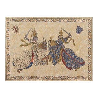 Jousting Dukes Loom Woven Tapestry - 60 X 86 Cm (1′12" × 2′10") - Requires Rod Size 2 For Sale