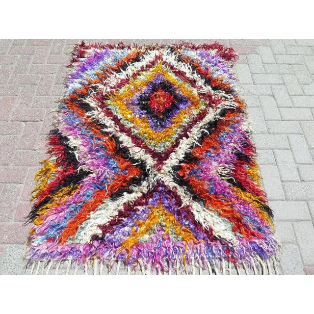 Multi Color- Moroccan Rug - 42" X 57" For Sale - Image 12 of 12