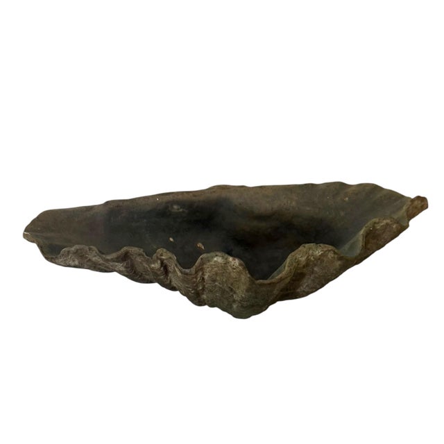 Vintage Heavy Cast Bronze Giant Clamshell Sculptural Bowl For Sale - Image 4 of 10