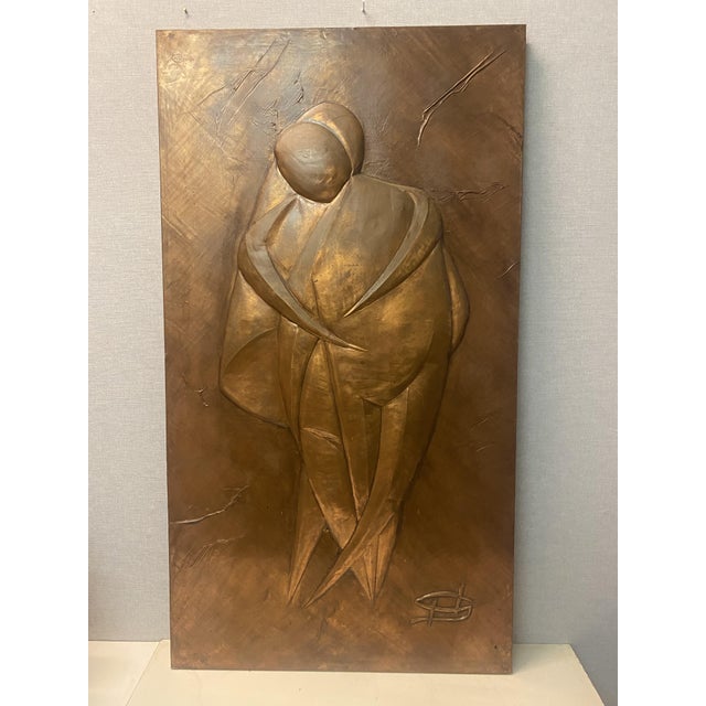 Wall Decoration in Metal & Copper with Abstract Familyscene, 1970s For Sale - Image 13 of 13