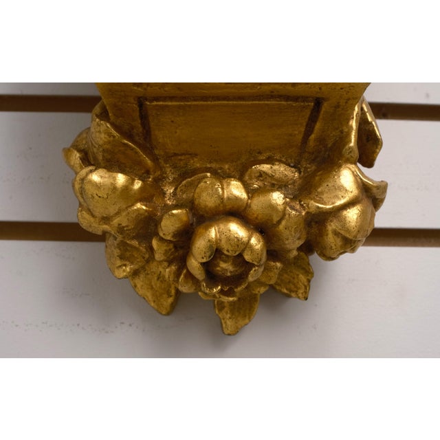 Pair Cherub Gold Finish Wall Sconce Shelves For Sale - Image 10 of 10