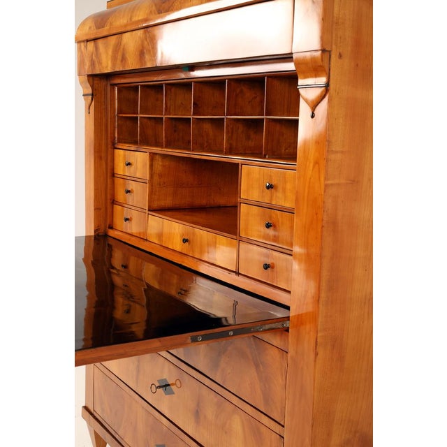 Wood Biedermeier Secretaire Desk in Cherrywood, 1840 For Sale - Image 7 of 18