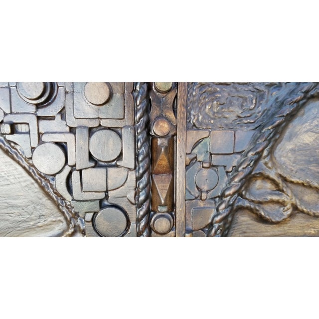 Brown Shuko Kobayashi Mid-Century Modern Brutalist Wall Art For Sale - Image 8 of 11
