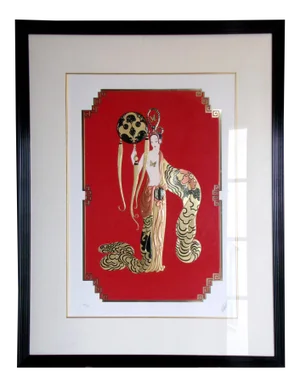 1986 "Bamboo" Embossed Erte Serigraph, Framed