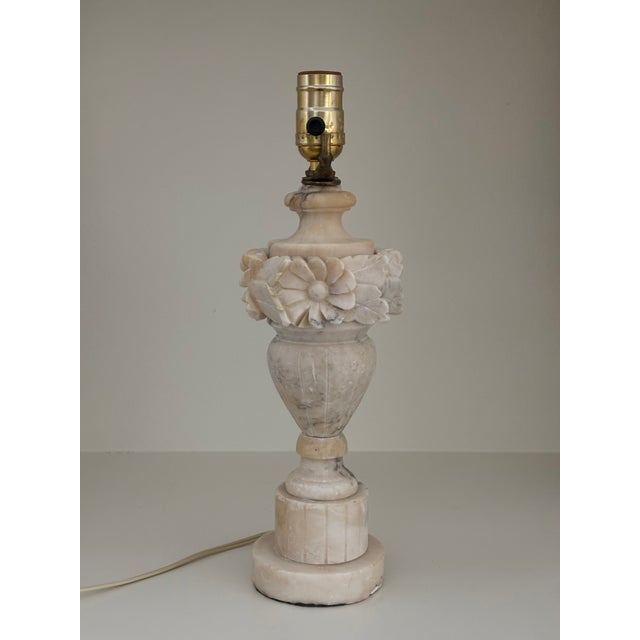 Antique Italian Hand Carved Alabaster Table Lamp For Sale - Image 15 of 18