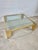 Monumental Vintage Brass & Glass Square Coffee Table, Cityscape Manner, 48 X 48 For Sale In Philadelphia - Image 6 of 18