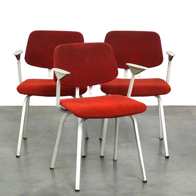 Offered is this authentic set of 3 vintage design chairs by Friso Kramer for Ahrend de Cirkel from the late 1960s. This...