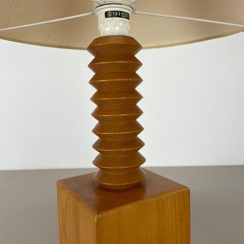 Vintage Swedish Table Lamp in Pine, 1970s For Sale - Image 15 of 18