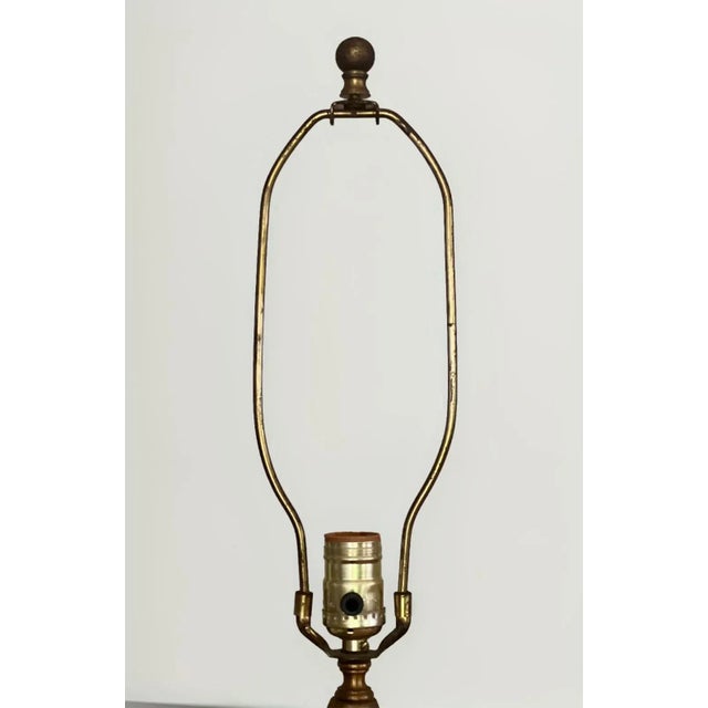 Mid 20th Century Paul Hansen Hollywood Regency Bronze Mounted Vaseline Glass Lamps, Pair For Sale - Image 10 of 12