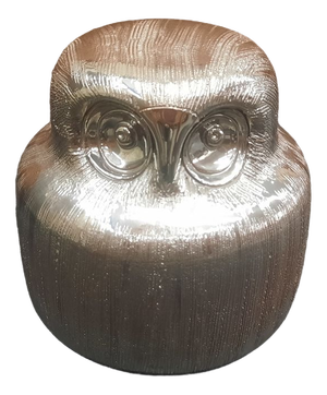 Silver Ceramic Owl by Aldo Londi for Bitossi, Italy, 1970s