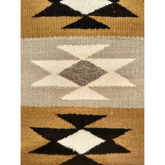 Tan Vintage Native American Navajo Chinle Revival Rug, Wool and Cotton, Banded Geometric Pattern, 4x5 For Sale - Image 8 of 9
