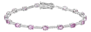 Modern Pink Sapphire & Diamond Tennis Bracelet for Her