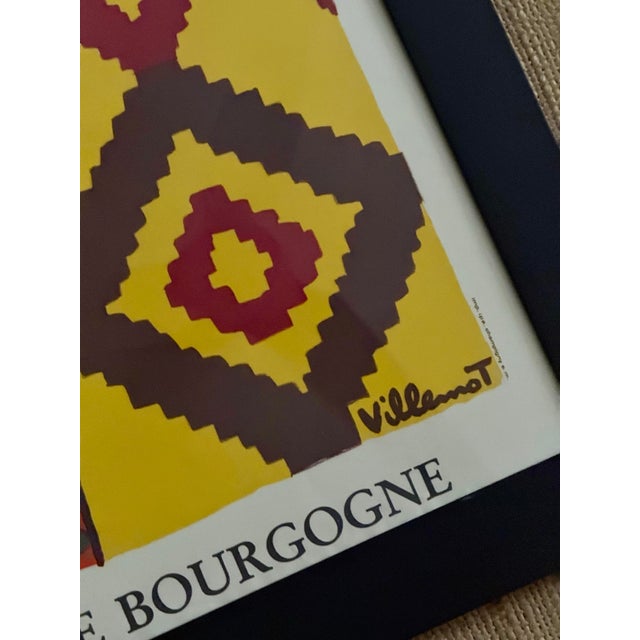 1980s Vintage 1984 Original Poster for Bourgogne Regional Council Designed by the Iconic Bernard Villemot, Framed For Sale - Image 5 of 12