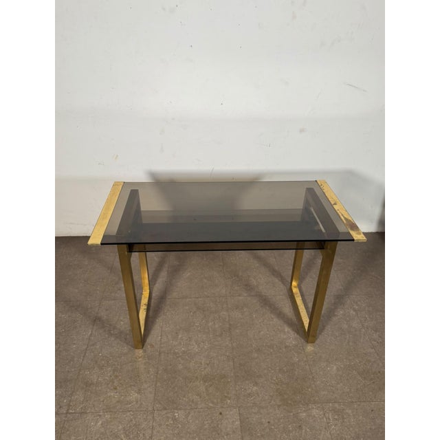 Black Mid-Century Italian Brass Desk and Chair, 1970s, Set of 2 For Sale - Image 8 of 14