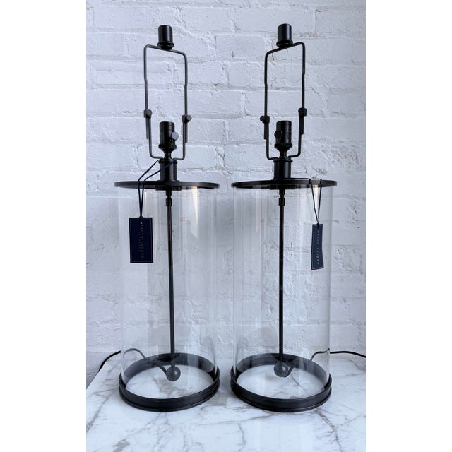 Visual Comfort Ralph Lauren Modern Glass and Bronze Table Lamps, Pair For Sale - Image 4 of 8