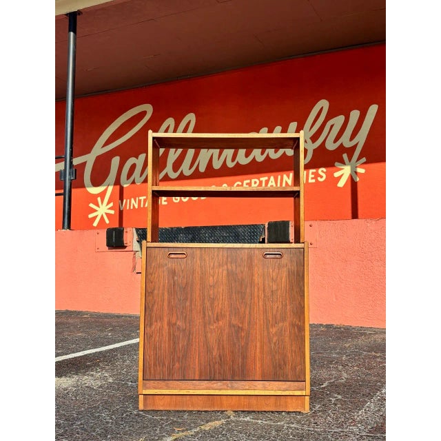 Brown Mid Century Lane Martinique Record Cabinet Bookcase For Sale - Image 8 of 18