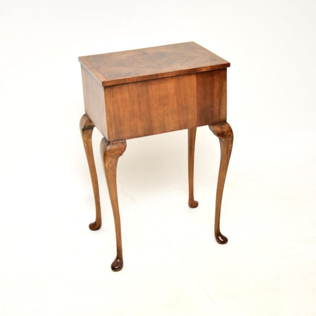 Wood Antique Burr Walnut Side Table, 1900s For Sale - Image 7 of 12