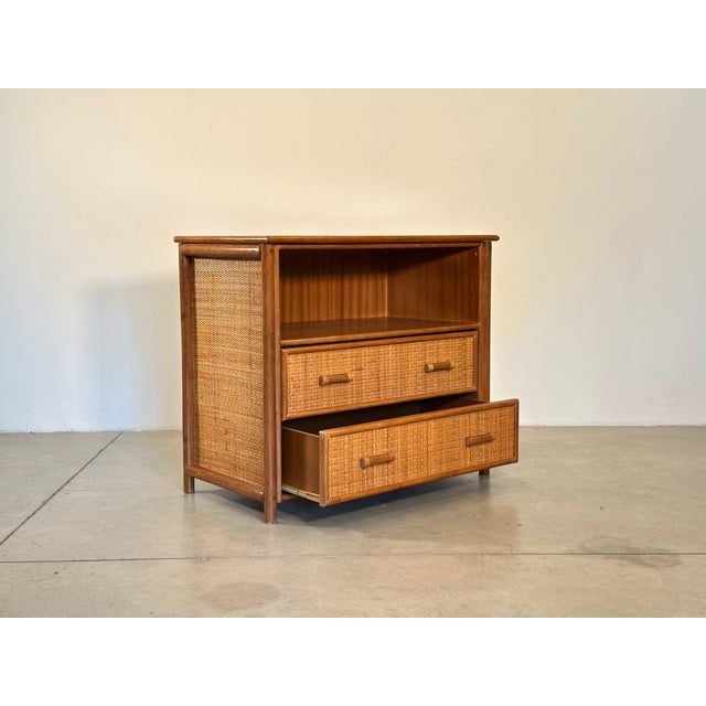 Bamboo and Wicker Chest of Drawers, 1980s For Sale - Image 4 of 12