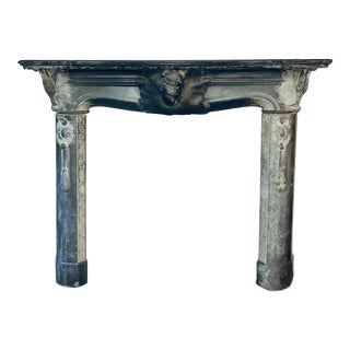 Early 20th C. Austrian Hunting Black Slate Mantel For Sale