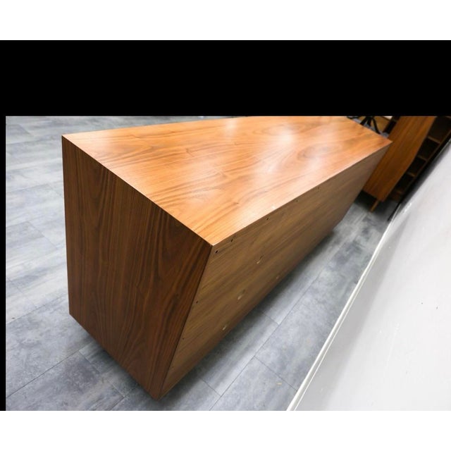 Large Faux Snakeskin and Walnut Long Credenza Sideboard For Sale - Image 4 of 11