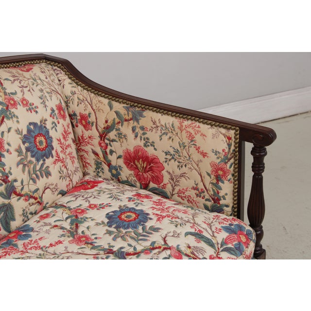 Hickory Chair Mahogany Frame Sheridan Style Loveseat Settee For Sale In Philadelphia - Image 6 of 17
