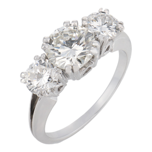 Vintage Gia 1.37 Carat Diamond 18k White Gold Engagement Ring, Size 6.5