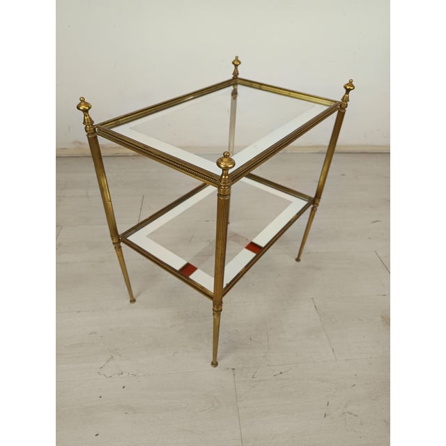 Neo-Classical Gold Brass Side Table, 1970s, in Good conditions. Designed 1970 to 1979