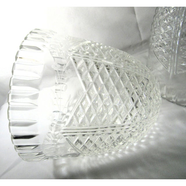 Vintage Heavy Cut Glass Light Covers Shades - a Pair For Sale - Image 17 of 17