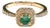 Bochic "Orient" Natural Emerald & Topaz Solitaire Ring Set In 18K Gold & Silver For Sale