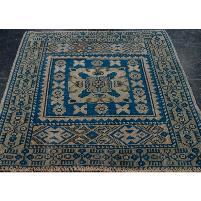 Turkish Mini Rug Oriental Hand Knotted Vintage Rug 2' x 1'10" #20636 For Sale - Image 4 of 8