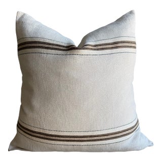 Libeco Home Tinos 100% Linen Stripe Pillow With Down Insert - 25" For Sale