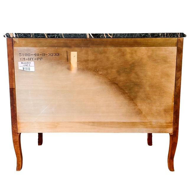 Henredon Villandry French Provincial Louis XV Burl Wood Italian Marble Top Bombe Chest - 3 Drawer Serpentine Commode For Sale - Image 14 of 16