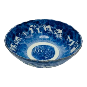 Antique Blue and White Chinoiserie Bowl