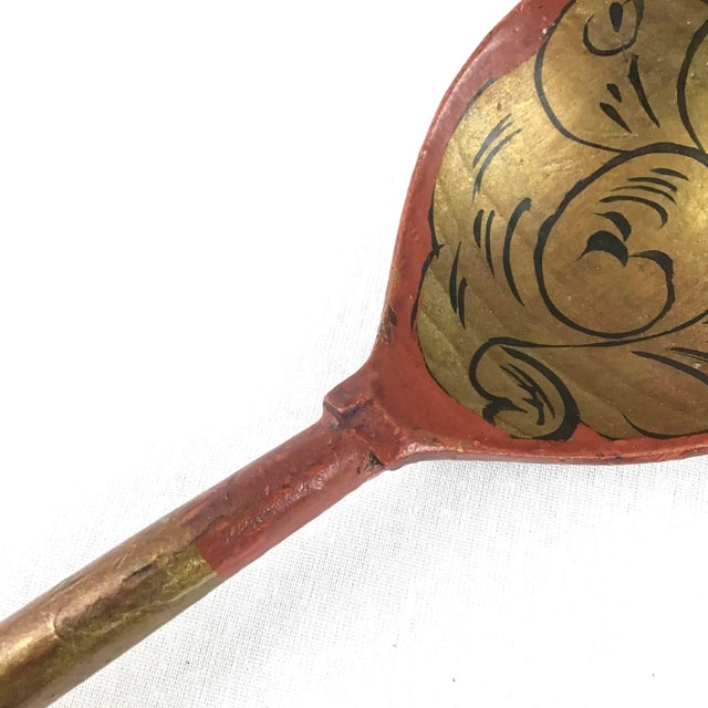 Paint Antique Wooden Spoon From Thailand For Sale - Image 7 of 9