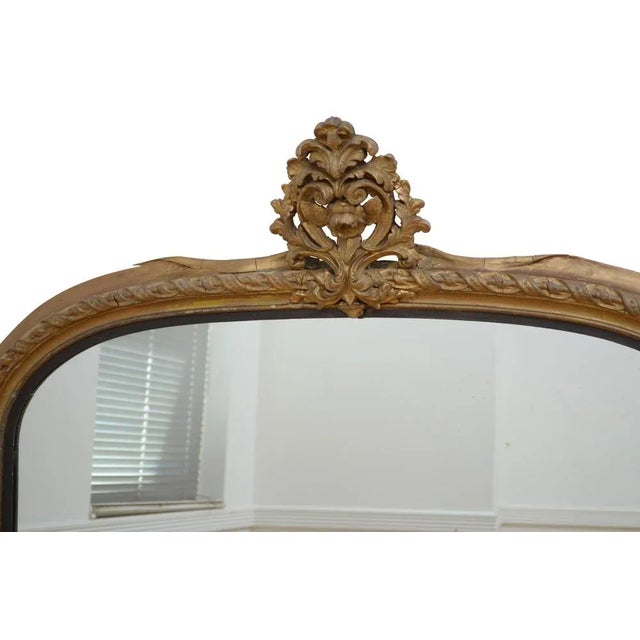 Large Antique Gilded Wall Mirror, 1850 For Sale - Image 6 of 13